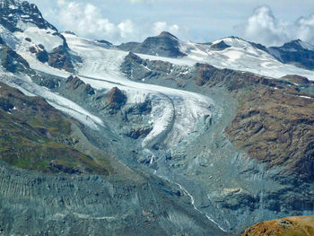 Scenic view of snow covered mountains in switzerland