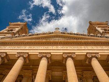 Low angle view of historical building against sky