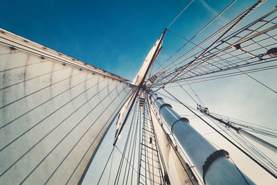 Low angle view of sailboat against sky