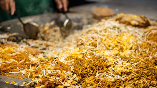 Close-up of person preparing food