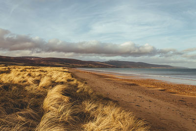 Scenic view of beach against sky