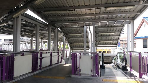 Train at railroad station platform