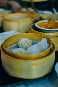 Close-up of dessert on table