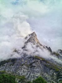 Low angle view of rocks against sky