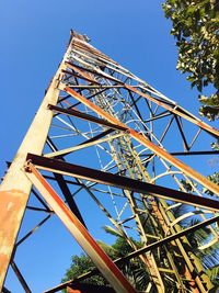 Low angle view of metallic structure against clear sky