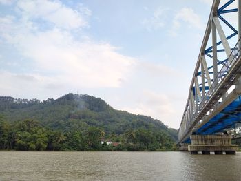 Bridge over river against sky