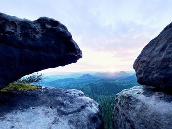 Scenic view of mountains against sky