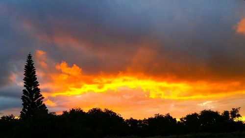 Scenic view of cloudy sky at sunset