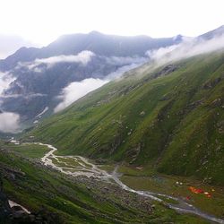 Scenic view of mountains against sky