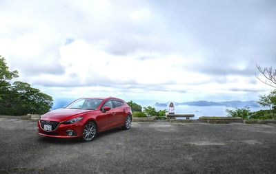 Car on road against sky