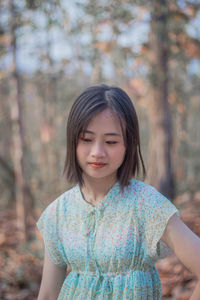 Close-up of a girl looking away