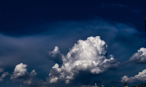 Low angle view of clouds in blue sky