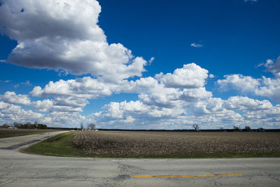 Scenic view of landscape against cloudy sky