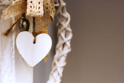 Close-up of heart shape hanging