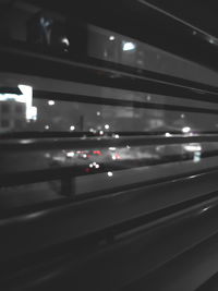 Blurred motion of car on street at night