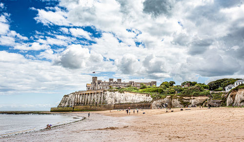 Scenic view of beach against sky