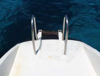 High angle view of boat in water