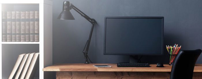 Close-up of computer on table