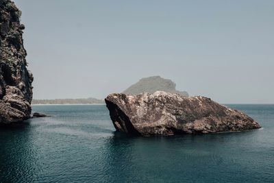 Rock island in the middle of the gulf of thailand in the chumphon province of thailand