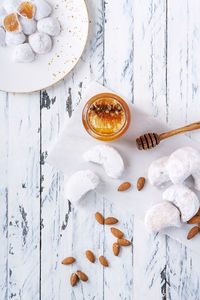 High angle view of coffee on table