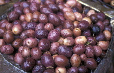 Full frame shot of potatoes for sale at market