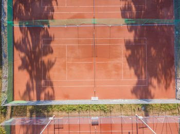 Aerial view of tennis court