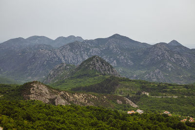 Scenic view of mountains against clear sky