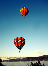 Hot air balloons flying in sky