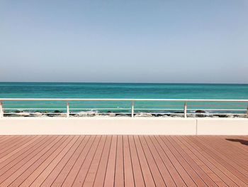 Scenic view of beach against clear sky