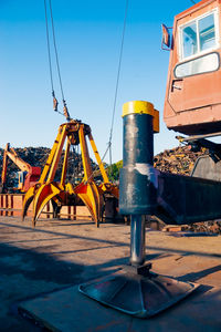 Traditional windmill against clear blue sky