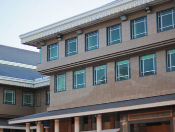 Low angle view of building against clear sky