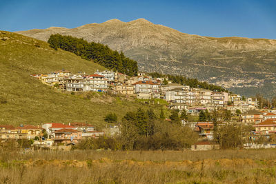 High angle view of townscape against sky