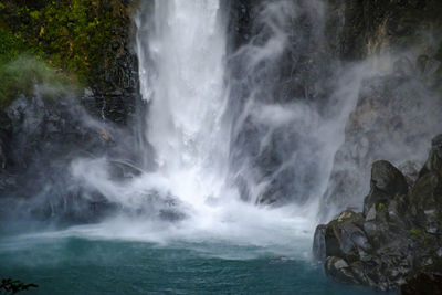 Scenic view of waterfall