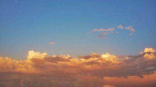 Low angle view of sky at sunset