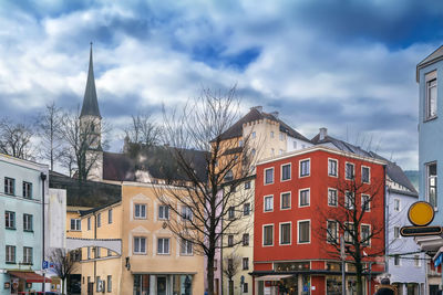 Street with historical houses in wasserburg am inn, germany