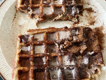 Close-up of chocolate cake in plate