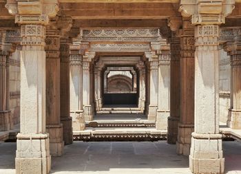 Vanishing point view of historic building