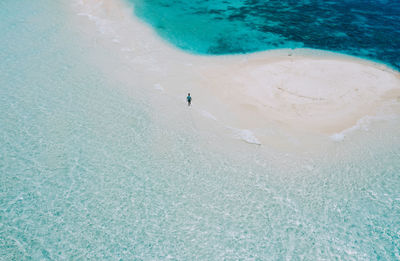 High angle view of people in swimming pool
