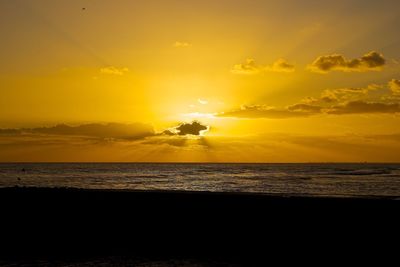 Scenic view of sea at sunset