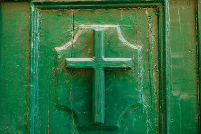 Close-up of closed door