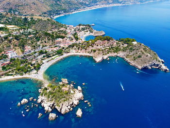 Isola bella small island near taormina, sicily, southern italy. 