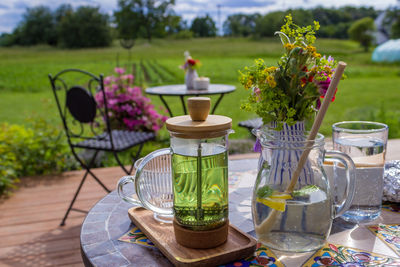 Close-up of drink on table