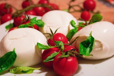 Close-up of salad in plate on table