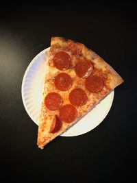 Close-up of pizza on plate