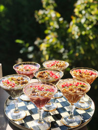 Close-up of wine glass on table