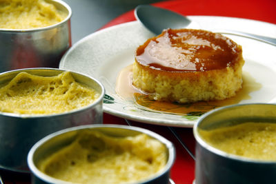 High angle view of meal served in plate