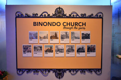 Close-up of text on wall