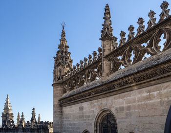 Low angle view of historical building against sky