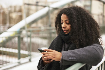 Woman using cell phone