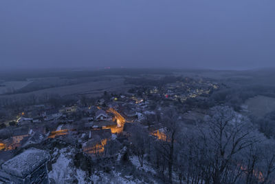 High angle view of townscape against sky